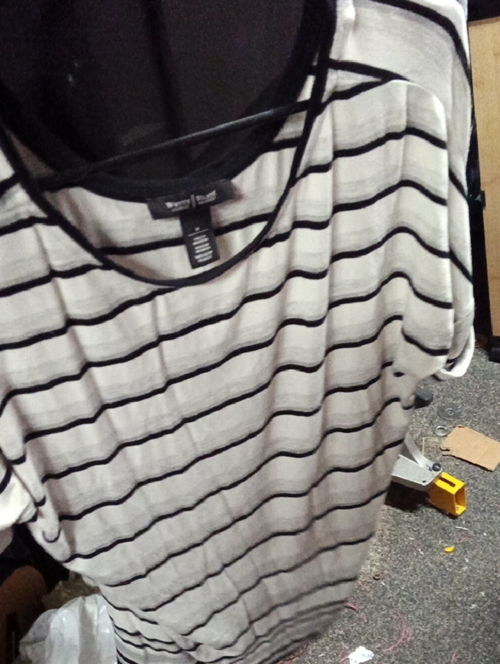 Casual Black & White Striped Women's Blouse